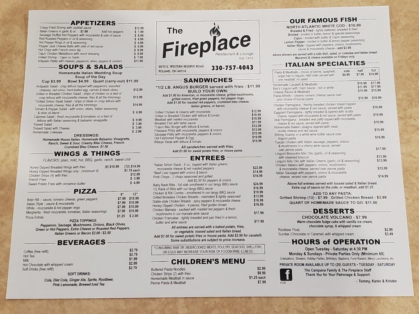 The Fireplace Menu image 3